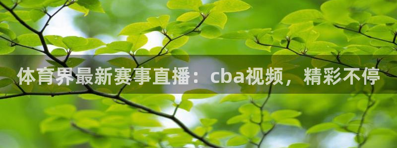 体育界最新赛事直播：cba视频，精彩不停